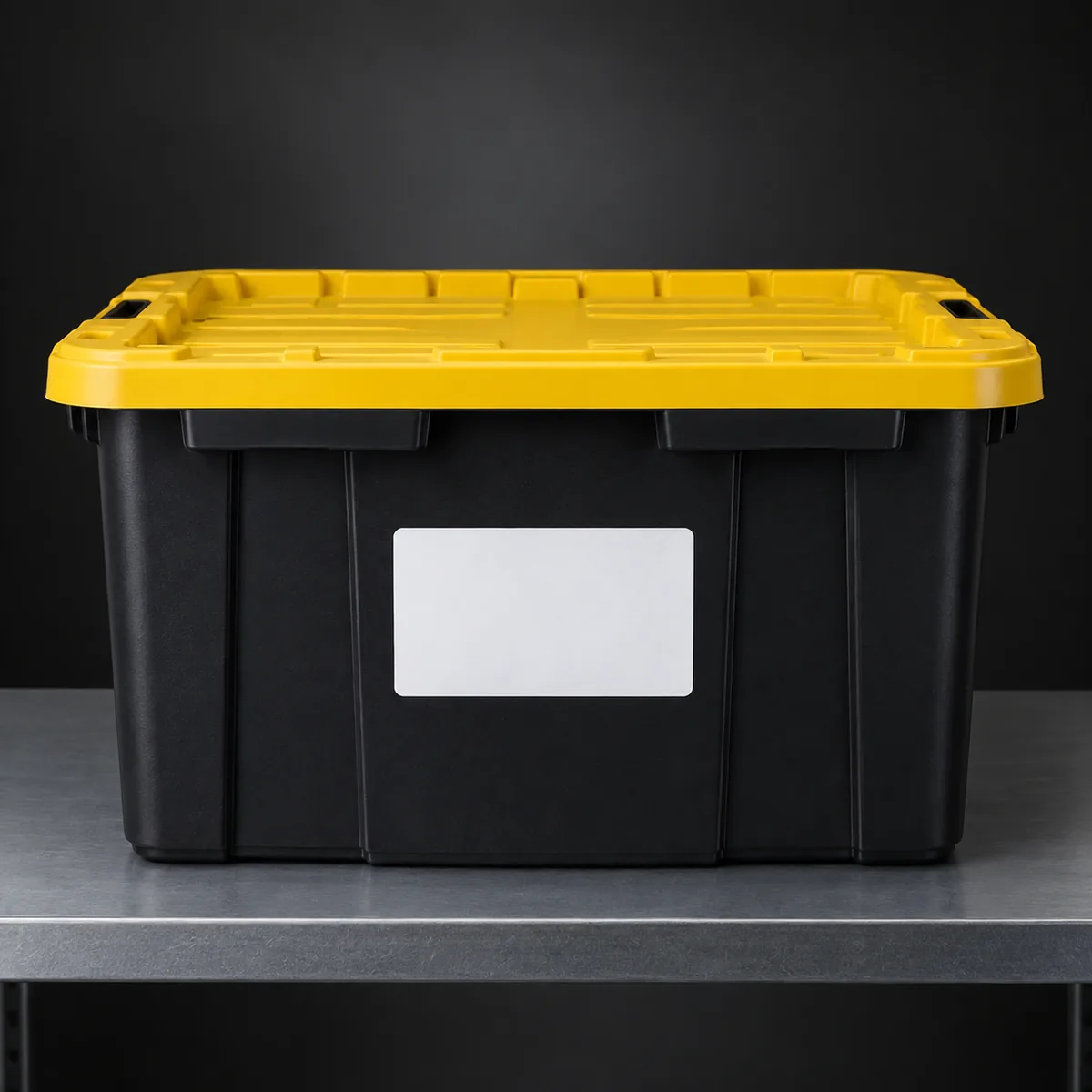 A labeled storage tote for the custom lighting system